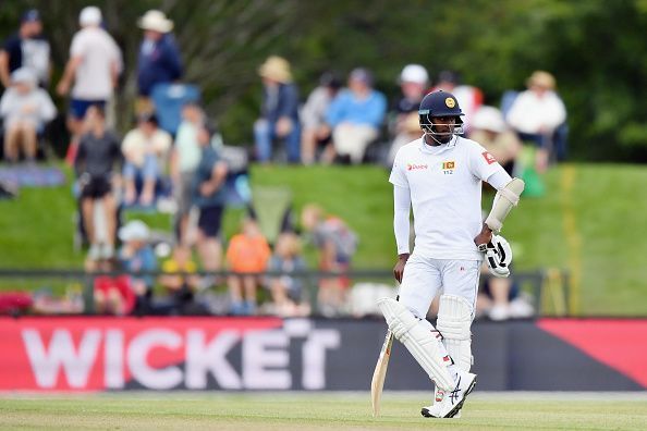 Angelo Mathews suffered a grade two hamstring strain during the Christchurch Test