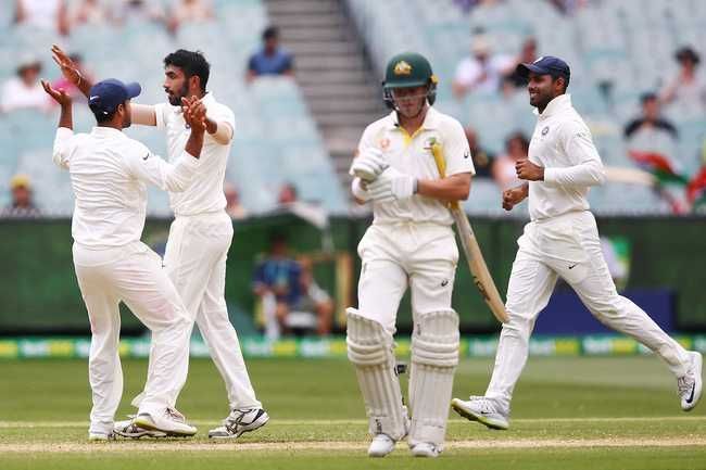 Marcus Harris was Bumrah's first wicket of the day