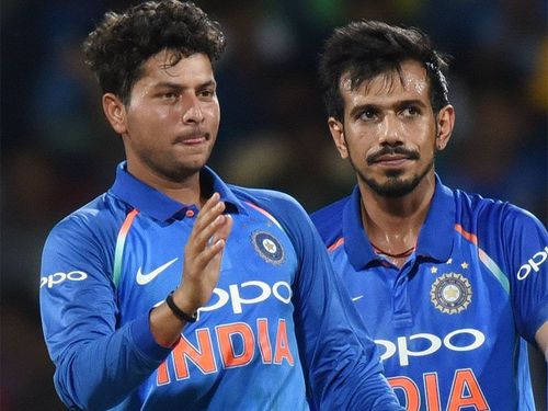 Kuldeep Yadav (L) and Yuzvendra Chahal