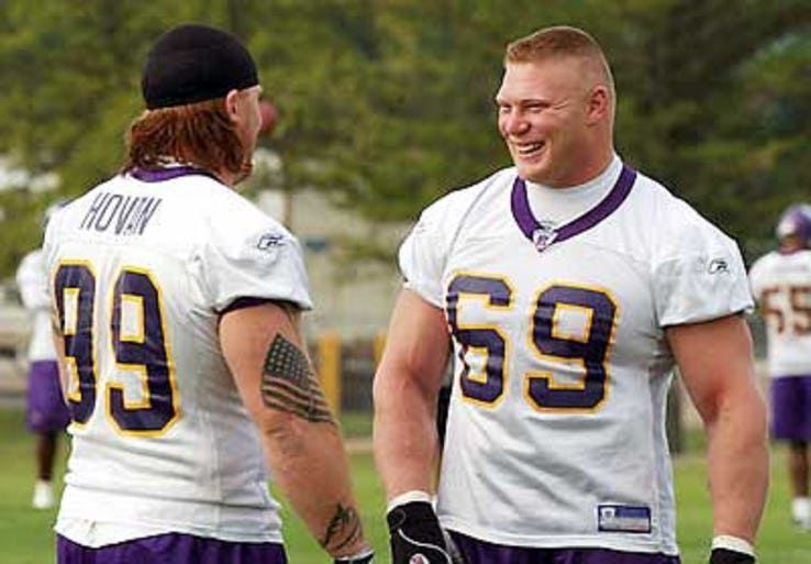 Brock Lesnar playing football