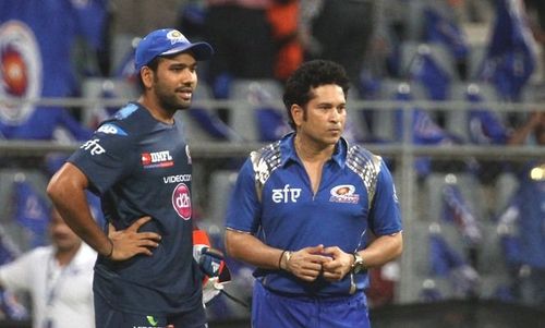 Rohit Sharma (L) and Sachin Tendulkar