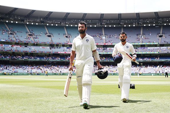 Pujara and Kohli played out the first session on day 2