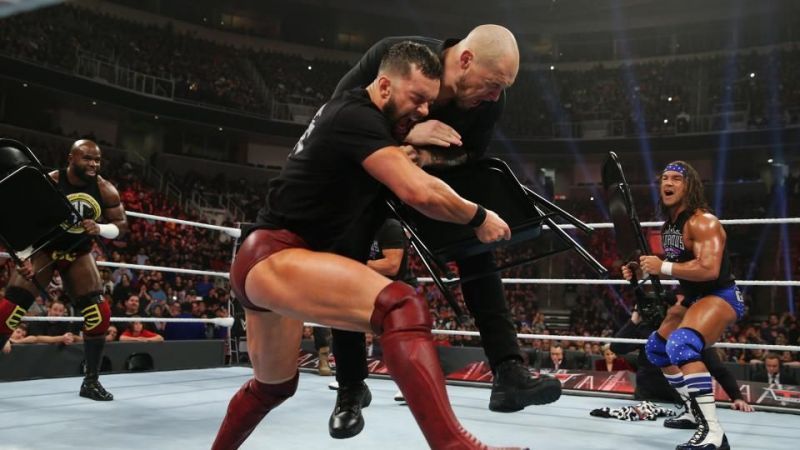 Babyfaces of Raw beating up Corbin