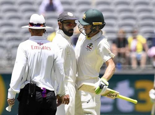 Virat Kohli and Tim Paine got physical during the 2nd Test match at Perth