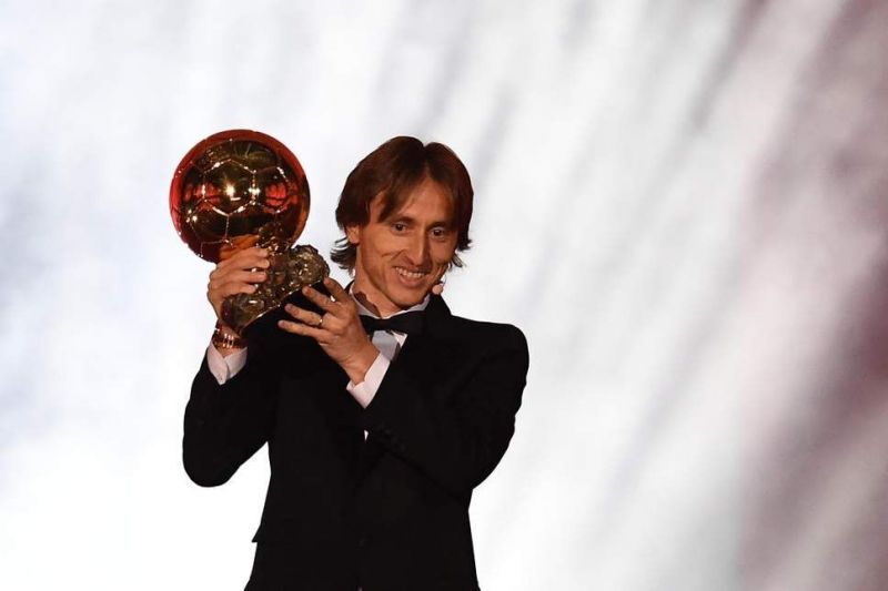 Luka Modric with the Ballon d&#039;Or trophy