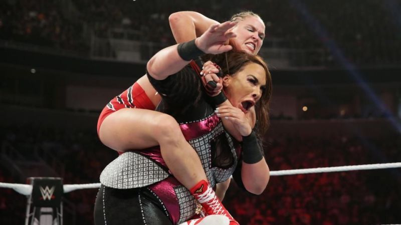 Rousey taking down Jax