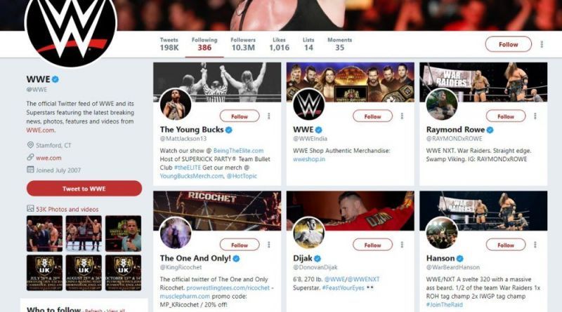 The WWE was quick to adopt use of social media outlets like Twitter.