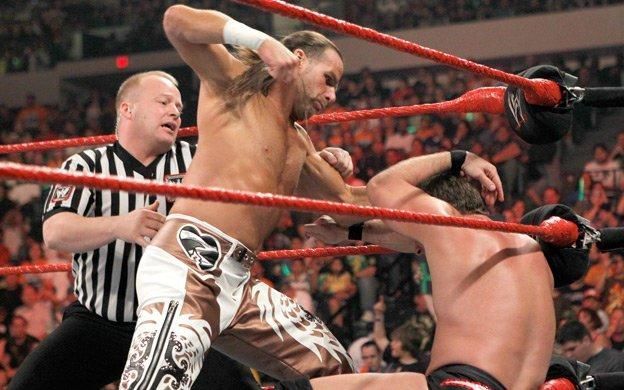 HBK showering Jericho with Punches!