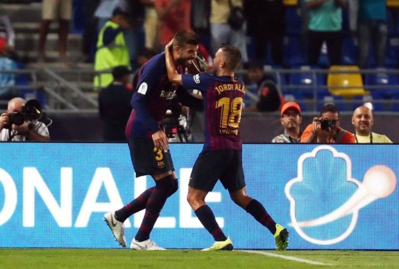 The two veterans in defense - Gerard Pique and Jordi Alba