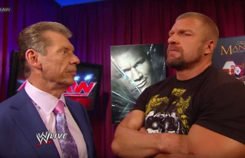 Triple H (real name Paul Levesque) and Vince McMahon Jr. are linked by business and family.