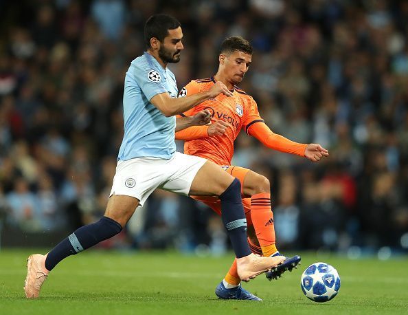 Aouar (R) impressed in both outings against City in the Champions League