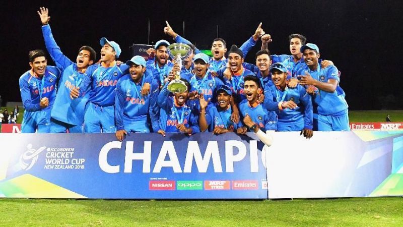 The India team, Champions of 2018 U19 World Cup