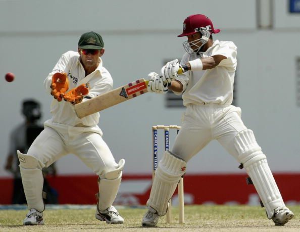 Ramnaresh Sarwan of the West Indies in action