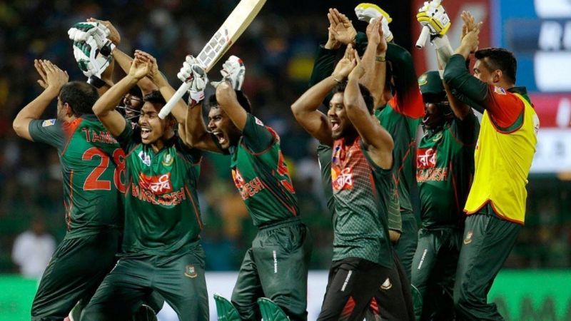 The Bangladesh team doing their infamous Nagin dance