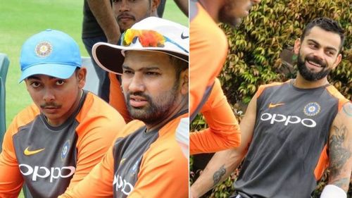 The Indian team had fun while practicing ahead of the first test