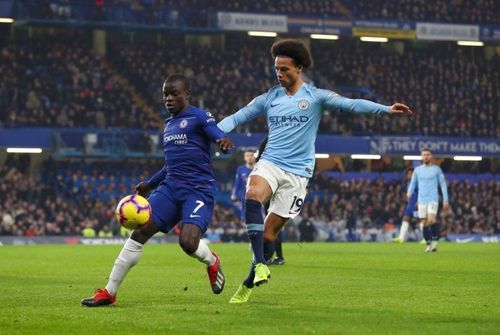 Action from the Chelsea vs Manchester City game