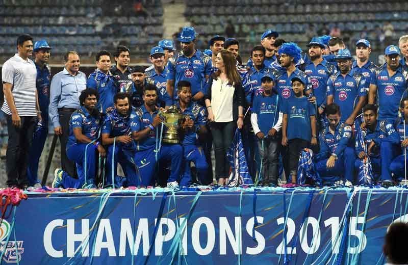 Mumbai Indians won their second IPL trophy in 2015.