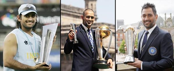 Dhoni is the only captain to win all 3 ICC Trophies