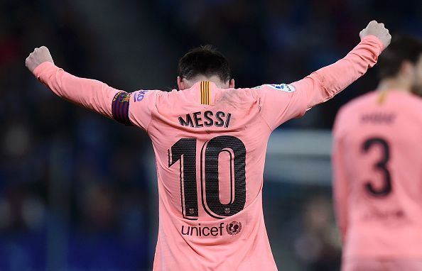 Action from RCD Espanyol v FC Barcelona match at La Liga