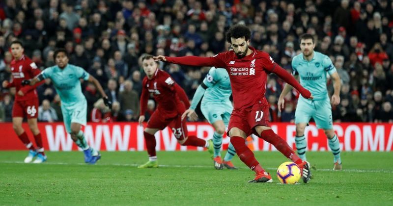 Salah scored from the penalty spot.