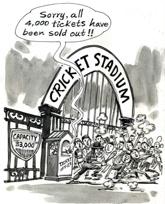 Though Wankhede Stadium, Mumbai had a capacity of 33,000, just 4,000 tickets went on sale for the 2011 Cricket World Cup final. Â© Ranjan Mellawa