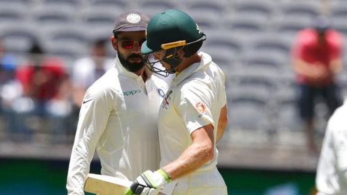 Virat Kohli and Tim Paine, Australia v India - 2nd Test, Perth