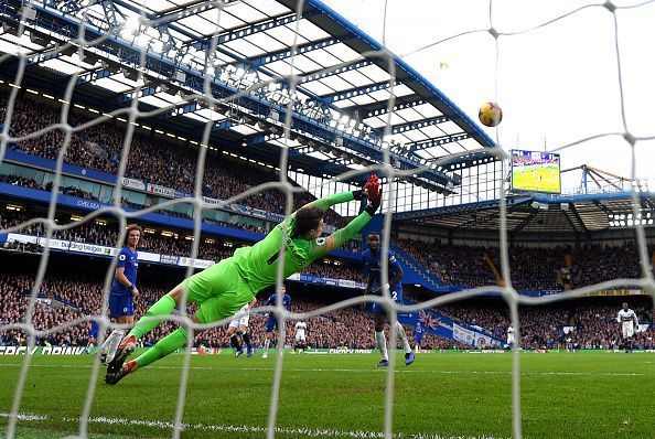 Kepa saves from Chambers