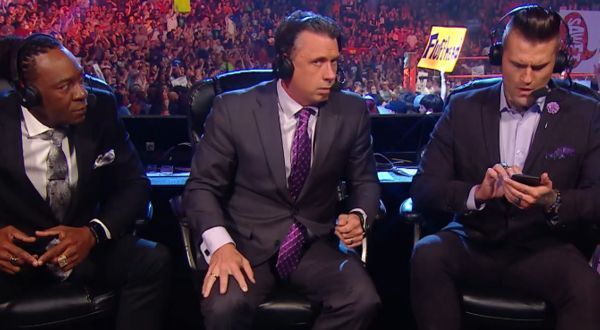 Booker T, Michael Cole and Corey Graves.