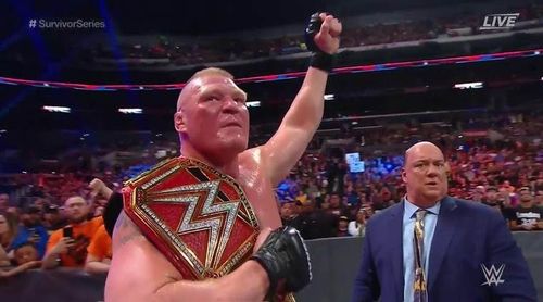 WWE Universal Champion Brock Lesnar after defeating Daniel Bryan at Survivor Series (2018)