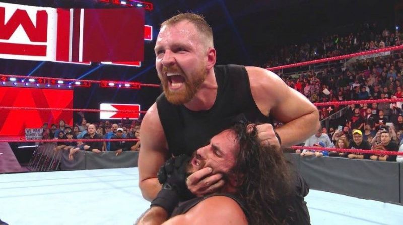 Dean Ambrose attacks Seth Rollins