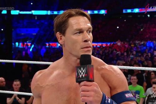 John Cena cuts a promo at WWE Super Show-Down