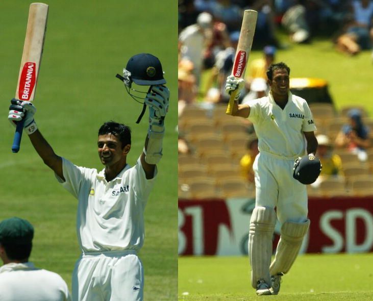 Dravid (Left) and Laxman shared a partnership of 303 runs