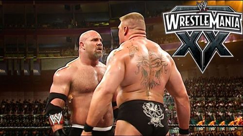 Image result for Goldberg brock lesnar wrestlemania 20