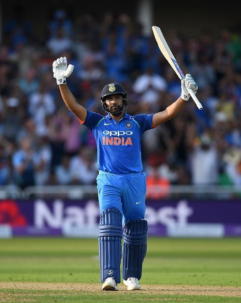 Rohit Sharma after scoring a hundred