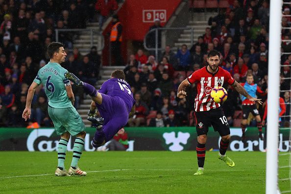 Charlie Austin scores the winner from a Bernd Leno error