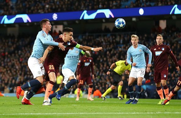 Laporte conceded a needless penalty after tugging on to captain Hubner