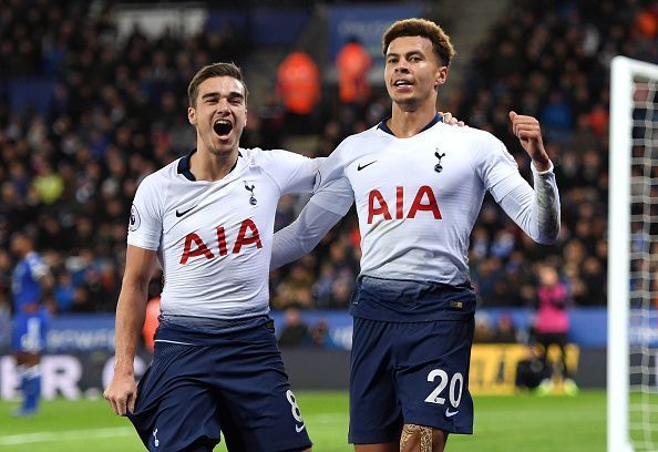 Dele Alli (right) finished Leicester City off on Saturday night.