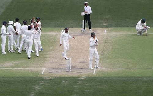 India celebrate their win in Adelaide