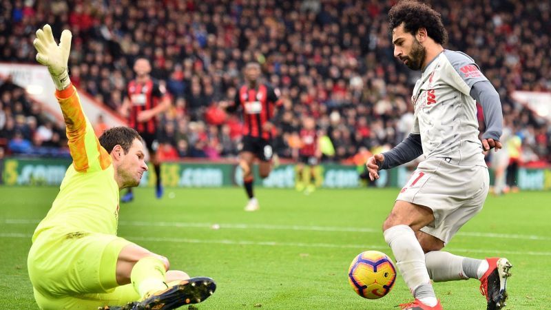 Salah scored a hat-trick against Bournemouth