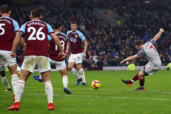 Milner scores v Burnley