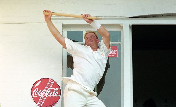 Shane Warne celebrates victory Ashes 1997