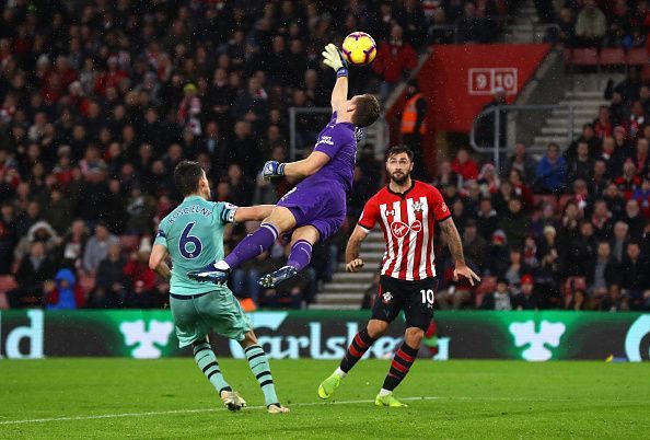 Leno failed to clear the ball in time