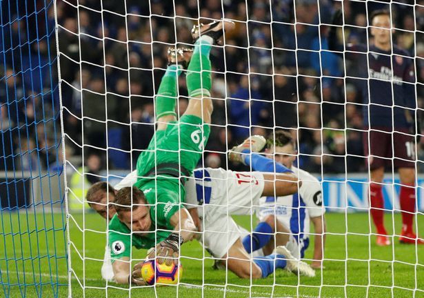 Leno could have done better in preventing Brighton's goal