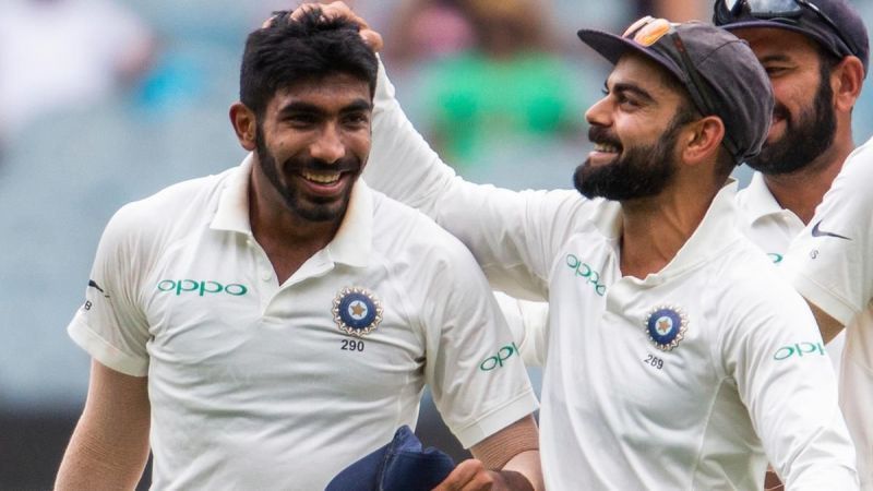 Bumrah with captain Kohli