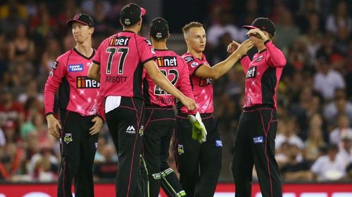 The Sixers celebrate against the Renegades