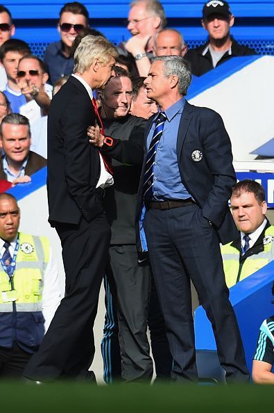 Mourinho clashed with Wenger in 2014 at Stamford Bridge