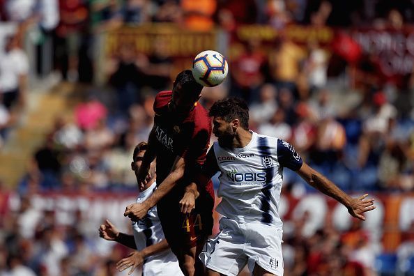 Manolas (L) is a towering presence at the back