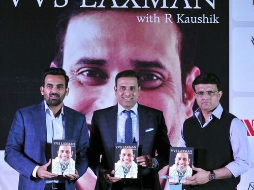 VVS Laxman, Sourav Ganguly and Zaheer Khan at the book launch of '281 and Beyond'