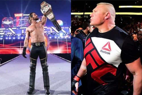 Seth Rollins and Brock Lesnar