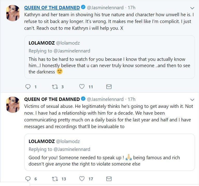 Screenshots of the tweets